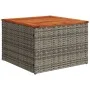 Mesa de jardín de madera de acacia y ratán PE gris 55x55x37 cm de , Mesas de jardín - Ref: Foro24-366126, Precio: 49,22 €, De...