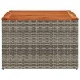 Mesa de jardín de madera de acacia y ratán PE gris 55x55x37 cm de , Mesas de jardín - Ref: Foro24-366126, Precio: 49,22 €, De...