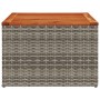 Mesa de jardín de madera de acacia y ratán PE gris 55x55x37 cm de , Mesas de jardín - Ref: Foro24-366126, Precio: 46,50 €, De...