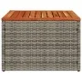 Mesa de jardín de madera de acacia y ratán PE gris 55x55x37 cm de , Mesas de jardín - Ref: Foro24-366126, Precio: 49,22 €, De...