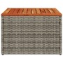 Mesa de jardín de madera de acacia y ratán PE gris 55x55x37 cm de , Mesas de jardín - Ref: Foro24-366126, Precio: 46,50 €, De...