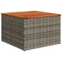 Mesa de jardín de madera de acacia y ratán PE gris 55x55x37 cm de , Mesas de jardín - Ref: Foro24-366126, Precio: 49,22 €, De...