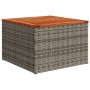 Mesa de jardín de madera de acacia y ratán PE gris 55x55x37 cm de , Mesas de jardín - Ref: Foro24-366126, Precio: 46,50 €, De...