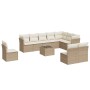 Set de sofás de jardín 11pzas con cojines ratán sintético beige de , Conjuntos de jardín - Ref: Foro24-3249647, Precio: 758,5...