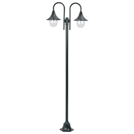 Farola de jardín con 2 luces aluminio verde oscuro E27 220 cm de , Iluminación de exterior - Ref: Foro24-44217, Precio: 136,8...