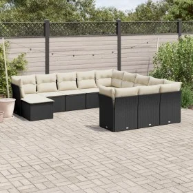 Set de sofás de jardín 12 piezas cojines ratán sintético negro de , Conjuntos de jardín - Ref: Foro24-3250465, Precio: 735,95...