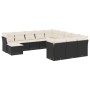 Set de sofás de jardín 12 piezas cojines ratán sintético negro de , Conjuntos de jardín - Ref: Foro24-3250465, Precio: 694,71...