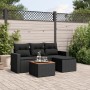 Set de muebles de jardín 5 pzas y cojines ratán sintético negro de , Conjuntos de jardín - Ref: Foro24-3224088, Precio: 284,1...