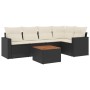 Set de sofás de jardín 6 piezas y cojines ratán sintético negro de , Conjuntos de jardín - Ref: Foro24-3224110, Precio: 354,9...