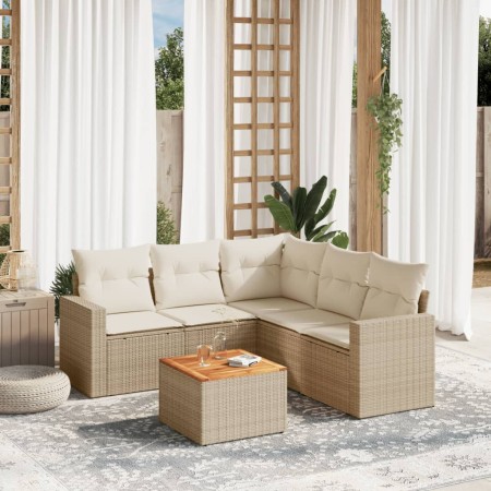 Juego de sofás jardín con cojines 6 pzas ratán sintético beige de , Conjuntos de jardín - Ref: Foro24-3224119, Precio: 393,53...