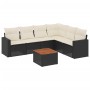 Set de comedor de jardín 7 pzas y cojines ratán sintético negro de , Conjuntos de jardín - Ref: Foro24-3224138, Precio: 388,4...