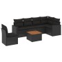 Set de comedor de jardín 7 pzas y cojines ratán sintético negro de , Conjuntos de jardín - Ref: Foro24-3224144, Precio: 434,2...