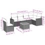Set de comedor de jardín 7 pzas y cojines ratán sintético negro de , Conjuntos de jardín - Ref: Foro24-3224144, Precio: 434,2...