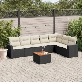 Set de sofás de jardín 8 piezas y cojines ratán sintético negro de , Conjuntos de jardín - Ref: Foro24-3224152, Precio: 452,3...