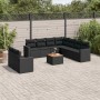 Set de sofás de jardín 10 pzas cojines ratán sintético negro de , Conjuntos de jardín - Ref: Foro24-3224186, Precio: 650,90 €...
