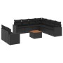 Set de sofás de jardín 10 pzas cojines ratán sintético negro de , Conjuntos de jardín - Ref: Foro24-3224186, Precio: 650,90 €...