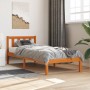 Estructura de cama madera maciza de pino marrón cera 75x190 cm de , Camas y somieres - Ref: Foro24-844801, Precio: 64,51 €, D...