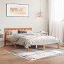 Estructura de cama madera maciza pino marrón cera 120x200 cm de , Camas y somieres - Ref: Foro24-844808, Precio: 74,08 €, Des...