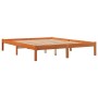 Estructura de cama madera maciza pino marrón cera 150x200 cm de , Camas y somieres - Ref: Foro24-844860, Precio: 87,50 €, Des...