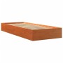 Estructura de cama madera maciza pino marrón cera 100x200 cm de , Camas y somieres - Ref: Foro24-844820, Precio: 84,25 €, Des...
