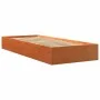 Solid wax brown pine wood bed frame 100x200 cm by , Beds and slatted bases - Ref: Foro24-844820, Price: 83,15 €, Discount: %