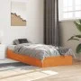 Solid wax brown pine wood bed frame 100x200 cm by , Beds and slatted bases - Ref: Foro24-844820, Price: 83,15 €, Discount: %