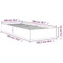 Solid wax brown pine wood bed frame 100x200 cm by , Beds and slatted bases - Ref: Foro24-844820, Price: 83,15 €, Discount: %