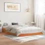Wax brown pine solid wood bed frame 150x200 cm by , Beds and slatted bases - Ref: Foro24-844817, Price: 115,42 €, Discount: %