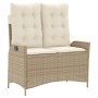 Sillón reclinable de jardín con cojines ratán sintético beige de , Bancos de jardín - Ref: Foro24-368239, Precio: 159,32 €, D...