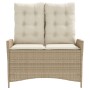 Sillón reclinable de jardín con cojines ratán sintético beige de , Bancos de jardín - Ref: Foro24-368239, Precio: 159,32 €, D...