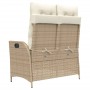 Sillón reclinable de jardín con cojines ratán sintético beige de , Bancos de jardín - Ref: Foro24-368239, Precio: 159,32 €, D...
