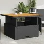 Mesa de jardín madera de acacia y ratán PE negro 110x110x71 cm de , Mesas de jardín - Ref: Foro24-368272, Precio: 165,10 €, D...