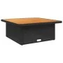 Mesa de jardín madera de acacia y ratán PE negro 110x110x71 cm de , Mesas de jardín - Ref: Foro24-368272, Precio: 165,10 €, D...