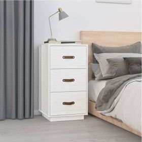 Mesita de noche madera maciza de pino blanco 40x40x75 cm de vidaXL, Mesitas de noche - Ref: Foro24-818337, Precio: 79,32 €, D...