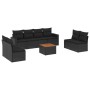 Set de sofás de jardín 8 piezas y cojines ratán sintético negro de , Conjuntos de jardín - Ref: Foro24-3224081, Precio: 519,9...