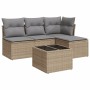 Juego de sofás jardín con cojines 5 pzas ratán sintético beige de , Conjuntos de jardín - Ref: Foro24-3249348, Precio: 298,64...