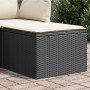 Taburete de jardín de ratán sintético negro y cojín 55x55x37cm de , Otomanas de exterior - Ref: Foro24-366001, Precio: 42,35 ...