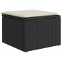 Taburete de jardín de ratán sintético negro y cojín 55x55x37cm de , Otomanas de exterior - Ref: Foro24-366001, Precio: 42,35 ...