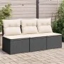 3-seater garden sofa with PE rattan cushions in black by , Outdoor sofas - Ref: Foro24-366015, Price: 151,00 €, Discount: %