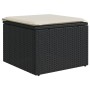 Taburete de jardín de ratán sintético negro y cojín 55x55x37cm de , Otomanas de exterior - Ref: Foro24-366003, Precio: 55,14 ...