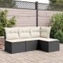 Taburete de jardín de ratán sintético negro y cojín 55x55x37cm de , Otomanas de exterior - Ref: Foro24-366003, Precio: 55,14 ...
