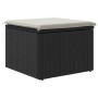 Taburete de jardín de ratán sintético negro y cojín 55x55x37cm de , Otomanas de exterior - Ref: Foro24-366003, Precio: 55,14 ...