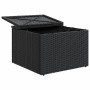 Taburete de jardín de ratán sintético negro y cojín 55x55x37cm de , Otomanas de exterior - Ref: Foro24-366003, Precio: 55,14 ...