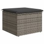 Taburete de jardín con cojín ratán sintético gris 55x55x37cm de , Otomanas de exterior - Ref: Foro24-366119, Precio: 56,00 €,...