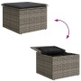Taburete de jardín con cojín ratán sintético gris 55x55x37cm de , Otomanas de exterior - Ref: Foro24-366119, Precio: 56,00 €,...