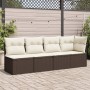Sofá de jardín con cojines 4 plazas ratán sintético marrón de , Sofás de exterior - Ref: Foro24-366202, Precio: 260,34 €, Des...