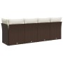 Sofá de jardín con cojines 4 plazas ratán sintético marrón de , Sofás de exterior - Ref: Foro24-366202, Precio: 260,34 €, Des...