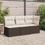 Sofá de jardín sin reposabrazos con cojines ratán PE marrón de , Sofás de exterior - Ref: Foro24-366199, Precio: 56,06 €, Des...