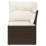 Sofá de esquina de jardín con cojines ratán sintético marrón de , Sofás de exterior - Ref: Foro24-366200, Precio: 92,57 €, De...