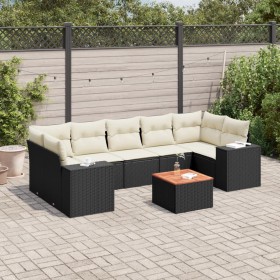 Set de sofás de jardín 8 piezas y cojines ratán sintético negro de , Conjuntos de jardín - Ref: Foro24-3257687, Precio: 499,1...